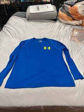 Under Armour HeatGear Men's Loose Fit Long Sleeve Training Shirt Royal Blue/Yell